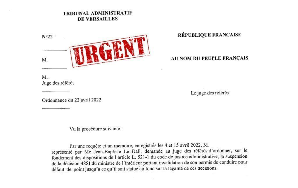 Avocat référé suspension invalidation permis de conduire