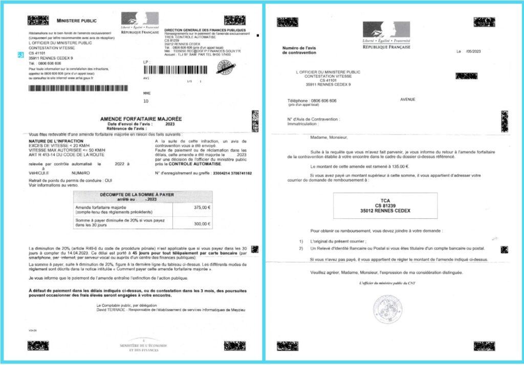 annulation amende forfaitaire majorée retour montant initial 